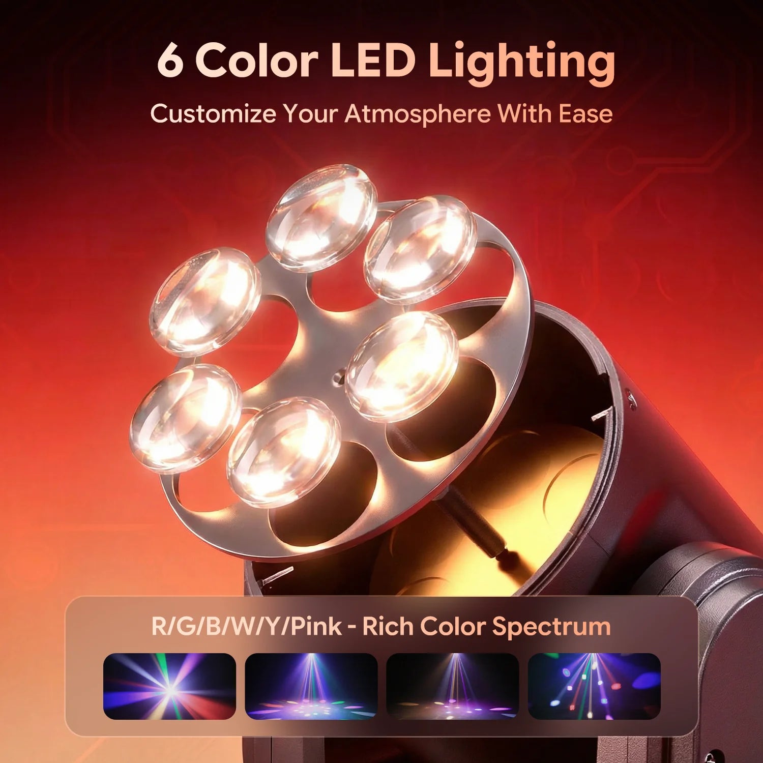 FZ 1/2/4Pcs Mini 50W Bee Eye Moving Head LED Rotating DMX Stage Lighting