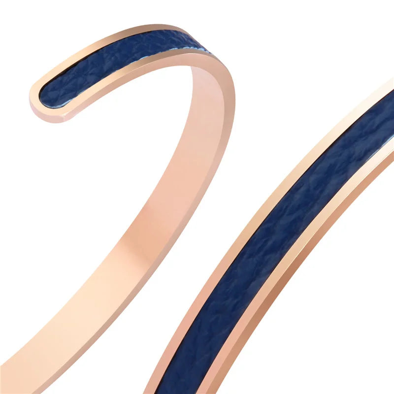 FZ Cuff Adjustable Stainless Steel PU Leather Bracelet - FZwear