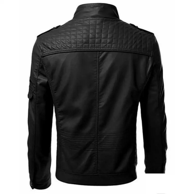 FZ Men's Faux Leather Motorcycle Slim Fit Pu Jacket