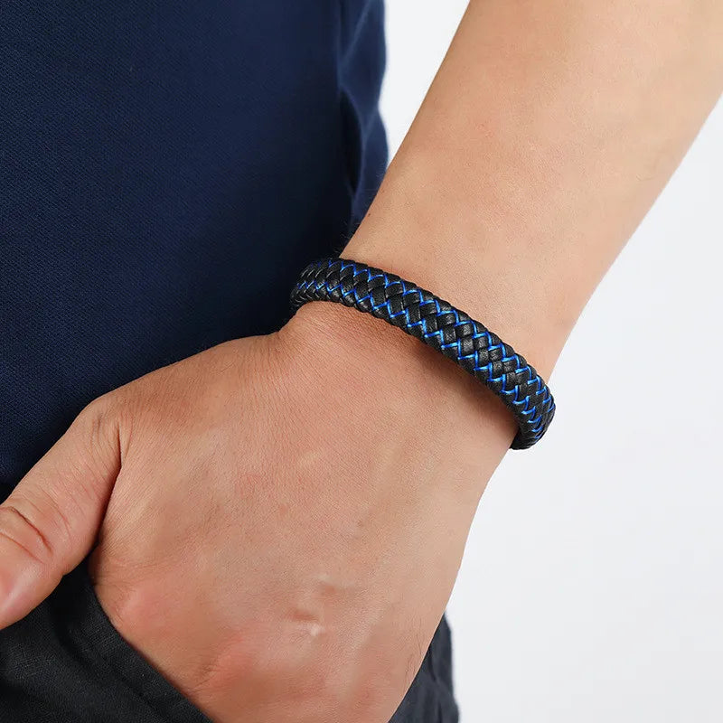 FZ High Quality Luxury Multilayer Braided Black Genuine Leather Bracelets - FZwear