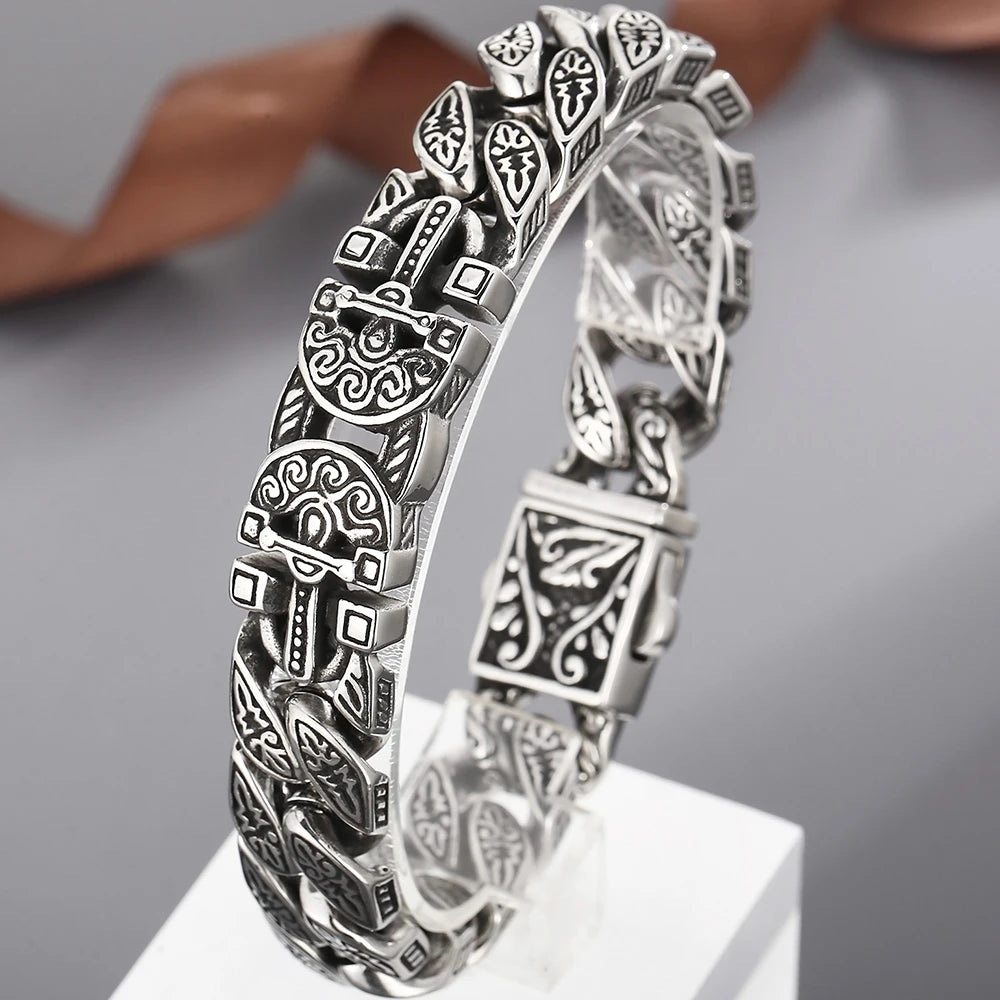 FZ Cast Cross Stainless Steel Vintage Heavy Retro Chain Bracelet - FZwear