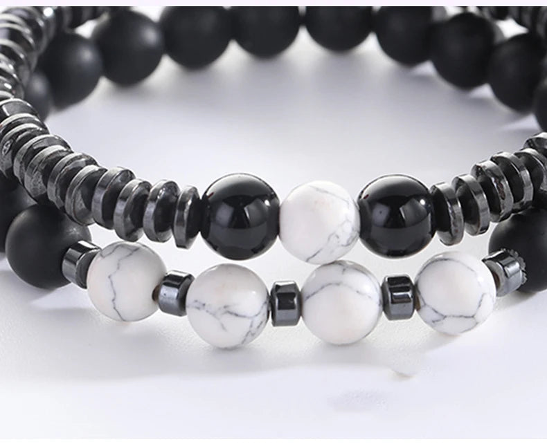 FZ 2pcs Natural Stone Beaded Bracelet - FZwear