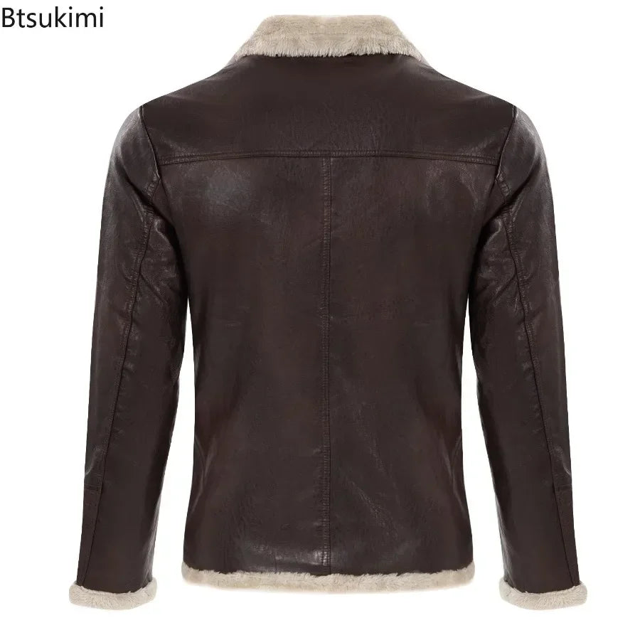 FZ Men's Thick Warm Leather Fashion Oversized Fur Integrated Jacket - FZwear