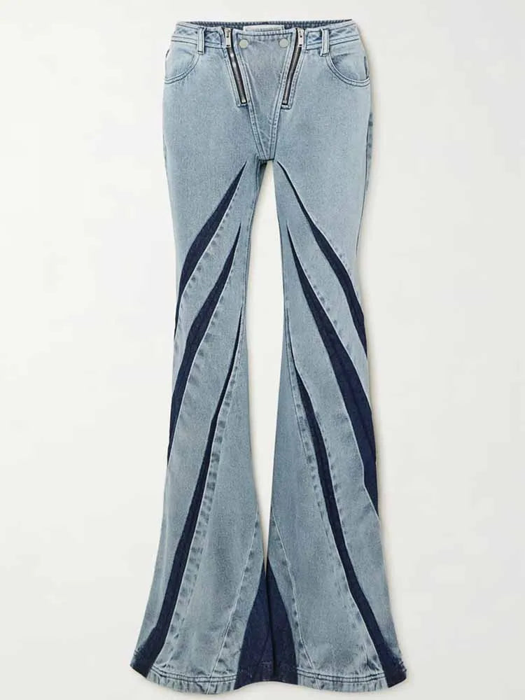 FZ Women's Slim Strapless Backless Hollow Out Denim Pants Suit