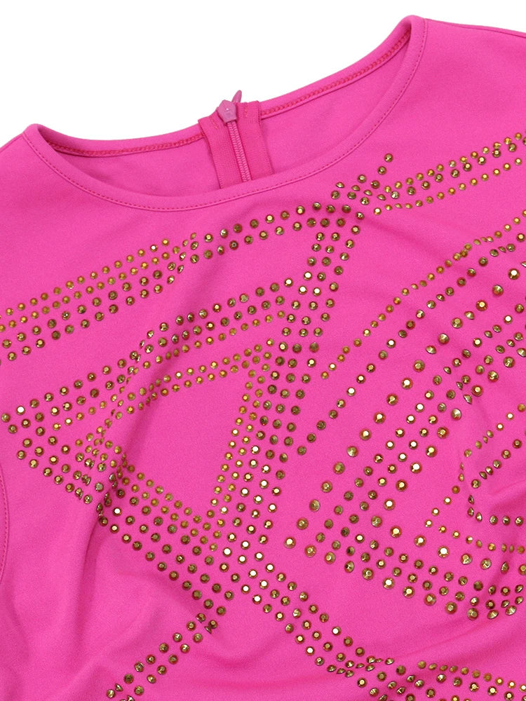 FZ Women's Diamonds Crew Neck High Waist Wide Leg Pants Jumpsuit - FZwear