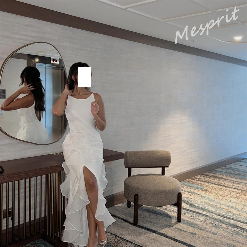 FZ Women's Mermaid Floor Length Layered Chiffon Evening Dress