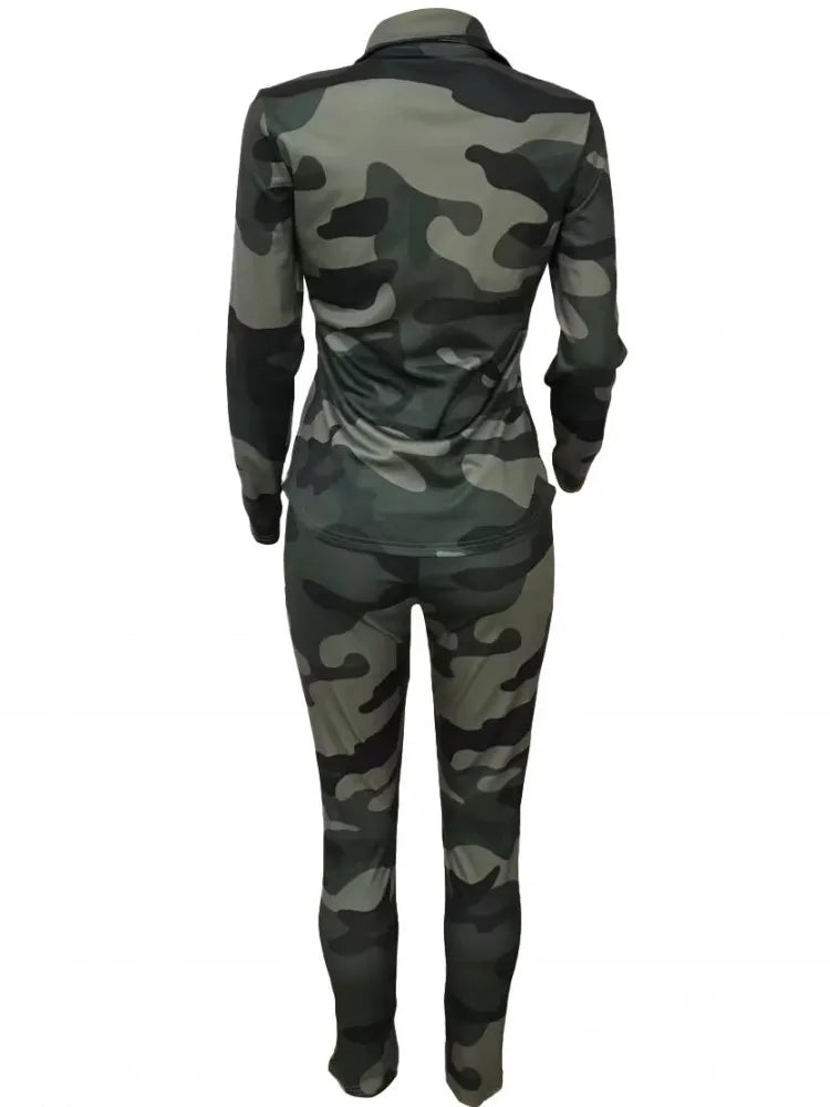 FZ Women's Camouflage Matching Pants Suit - FZwear