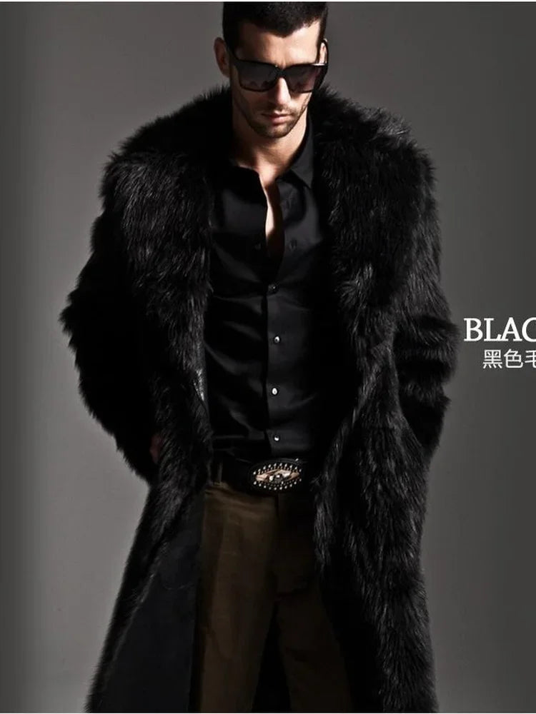 FZ Men's Faux Fur Large Lapel Jacket