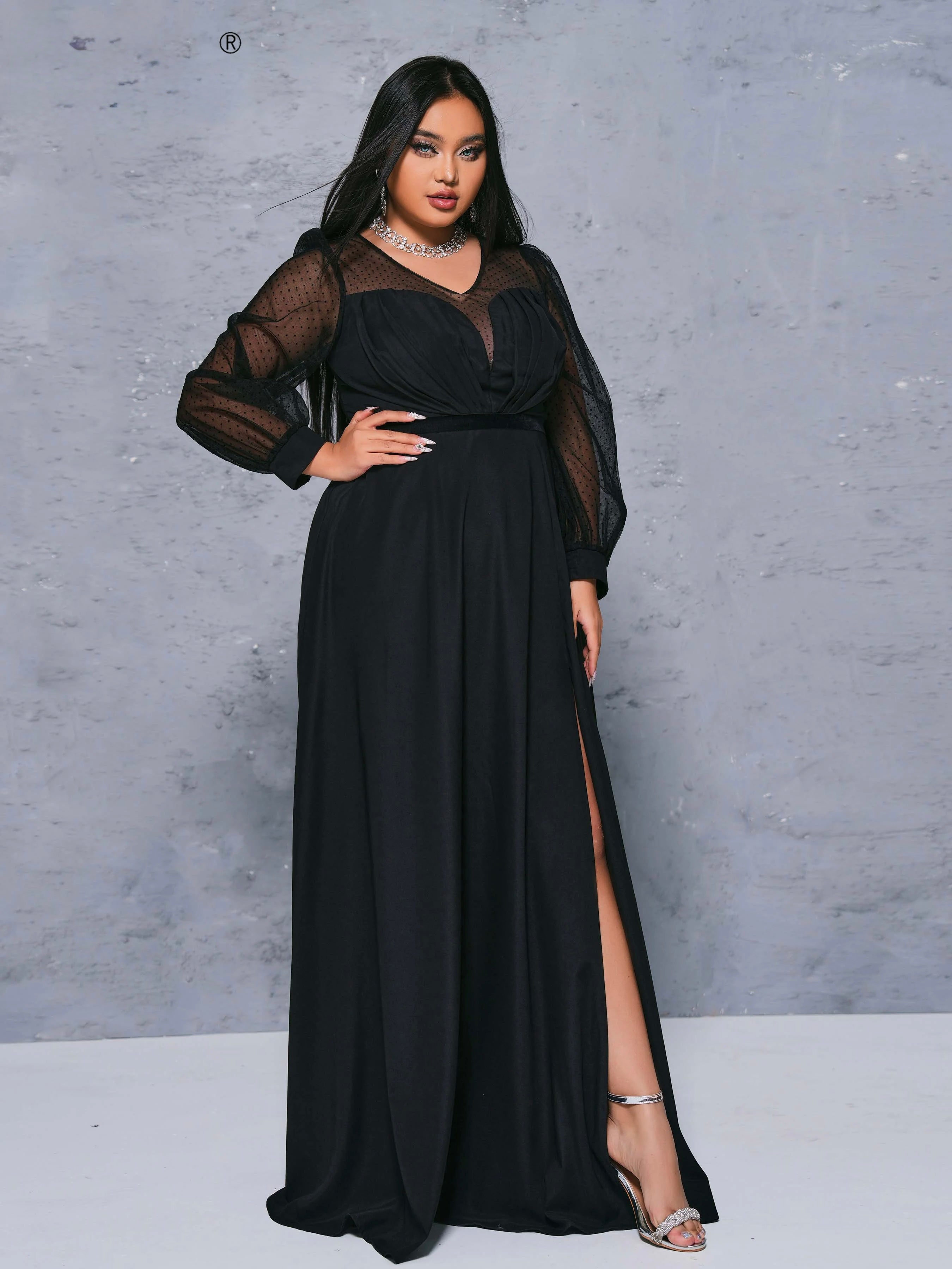 FZ Women's Plus Size Chic Split Large Loose Evening Dress