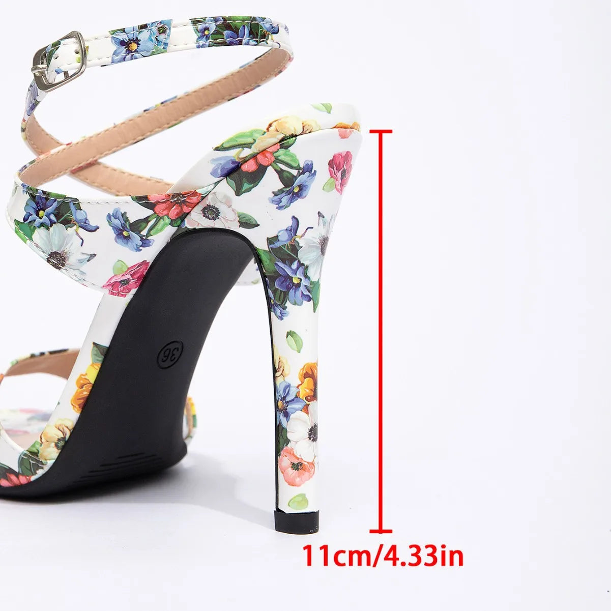 FZ Women's Round Toe Print Crossed Ankle Strap, Sandals Shoes