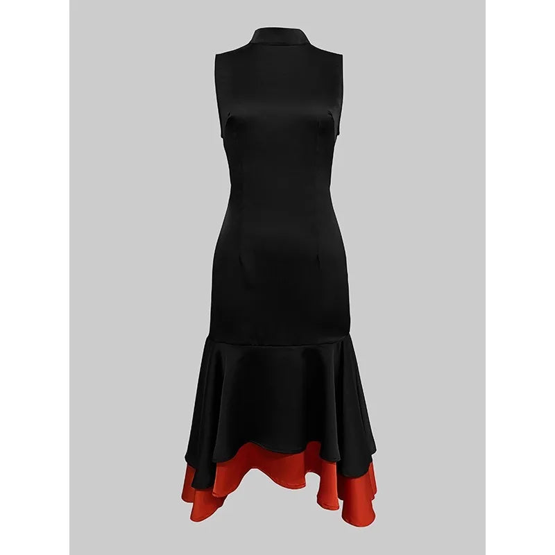 FZ Women's Spliced A-line O Neck Mermaid Dress