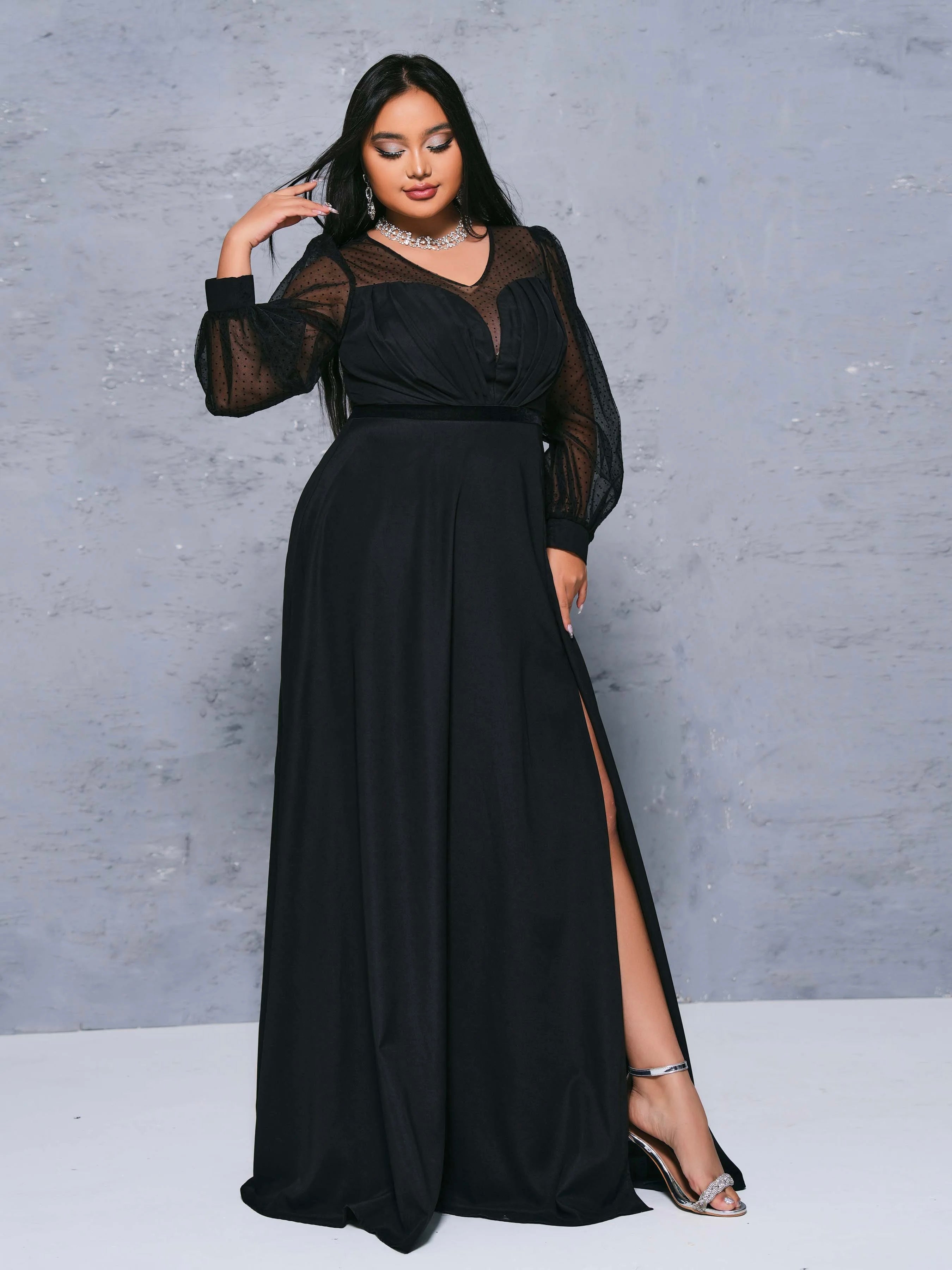 FZ Women's Plus Size Chic Split Large Loose Evening Dress