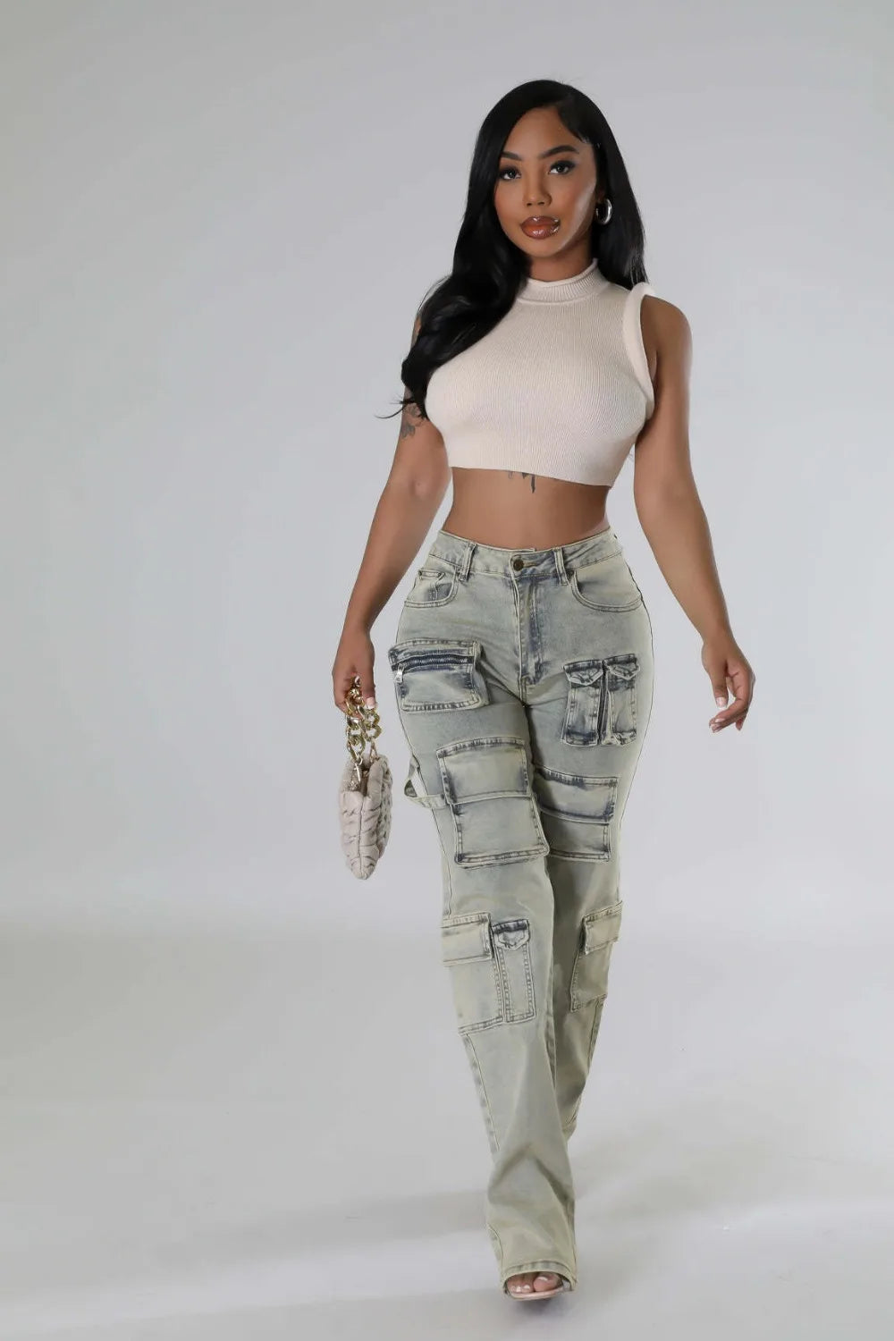 FZ Women's Elasticity High-quality Washed Denim Pants - FZwear