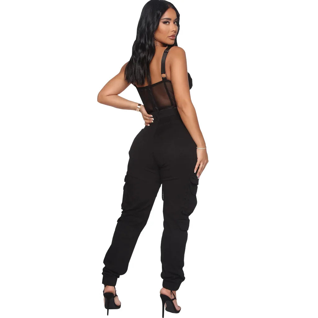 FZ Women's Camouflage Print Streetwear High Waist Side Pockets Cargo Pants - FZwear