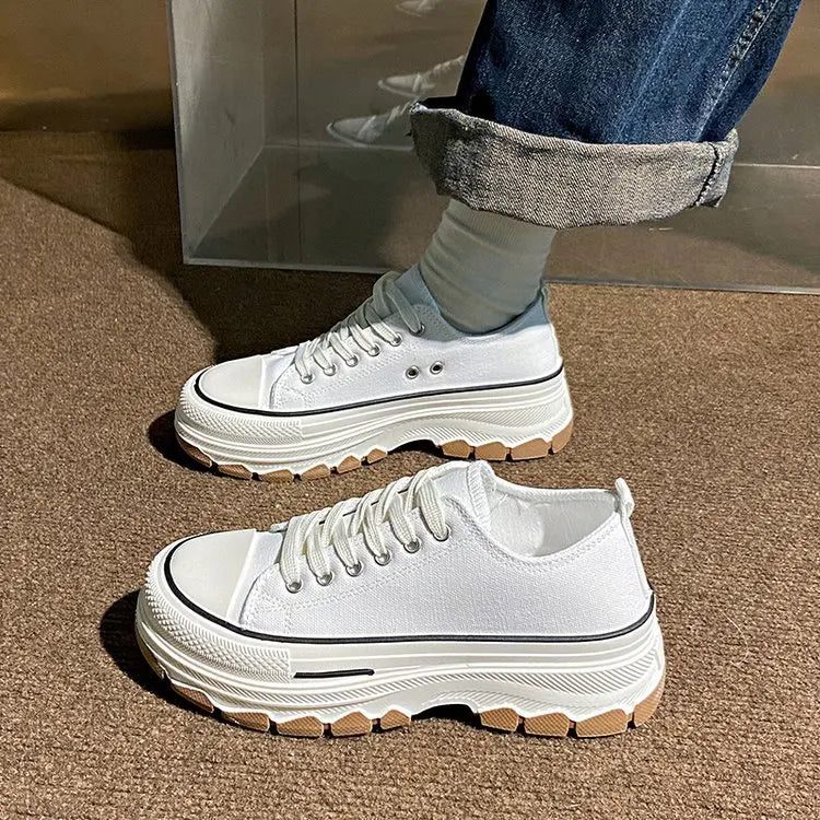 FZ Women's Flat Thick Soled Canvas Height Sports Shoes