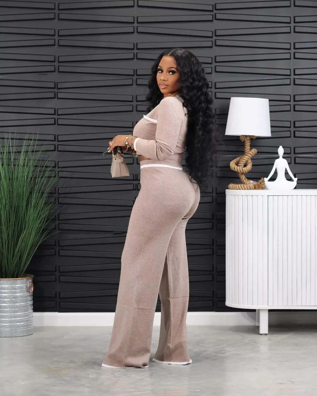 FZ Women's Knitted Matching Pants Suit - FZwear