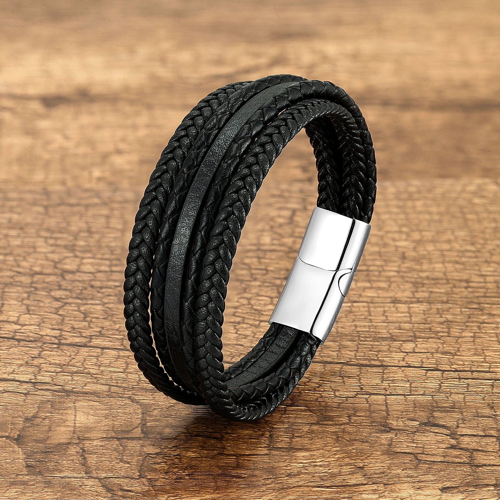 FZ Multilayer Hand-Woven Leather Wrap Vintage Style Bracelet