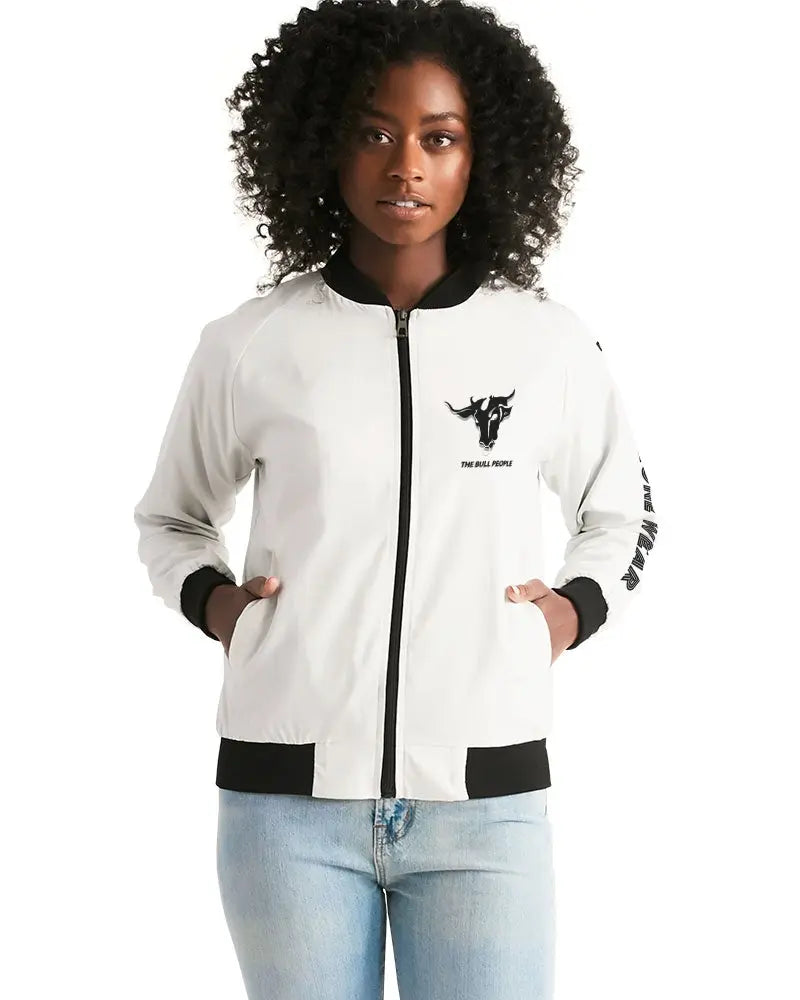 THE WHITE BULL Women's Bomber Jacket Kin Custom