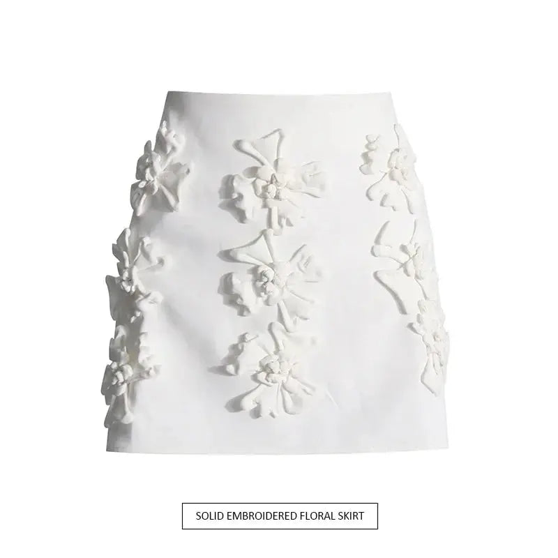 Trendy 3D Flower Womens Wrapped Hip Short Skirts 2024 High Waist Female A-line Mini Skirt Korean Style Dress Vestidos Para Mujer FZwear