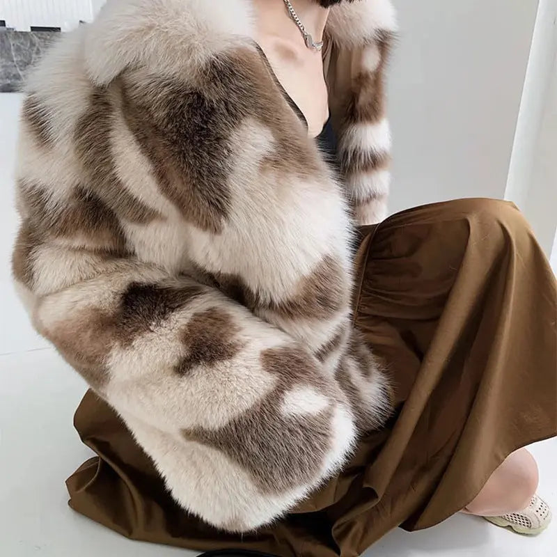 Tuscan Lamb Fur Coat Autumn Winter Women Clothing Fox Fur Short Coat Zimo