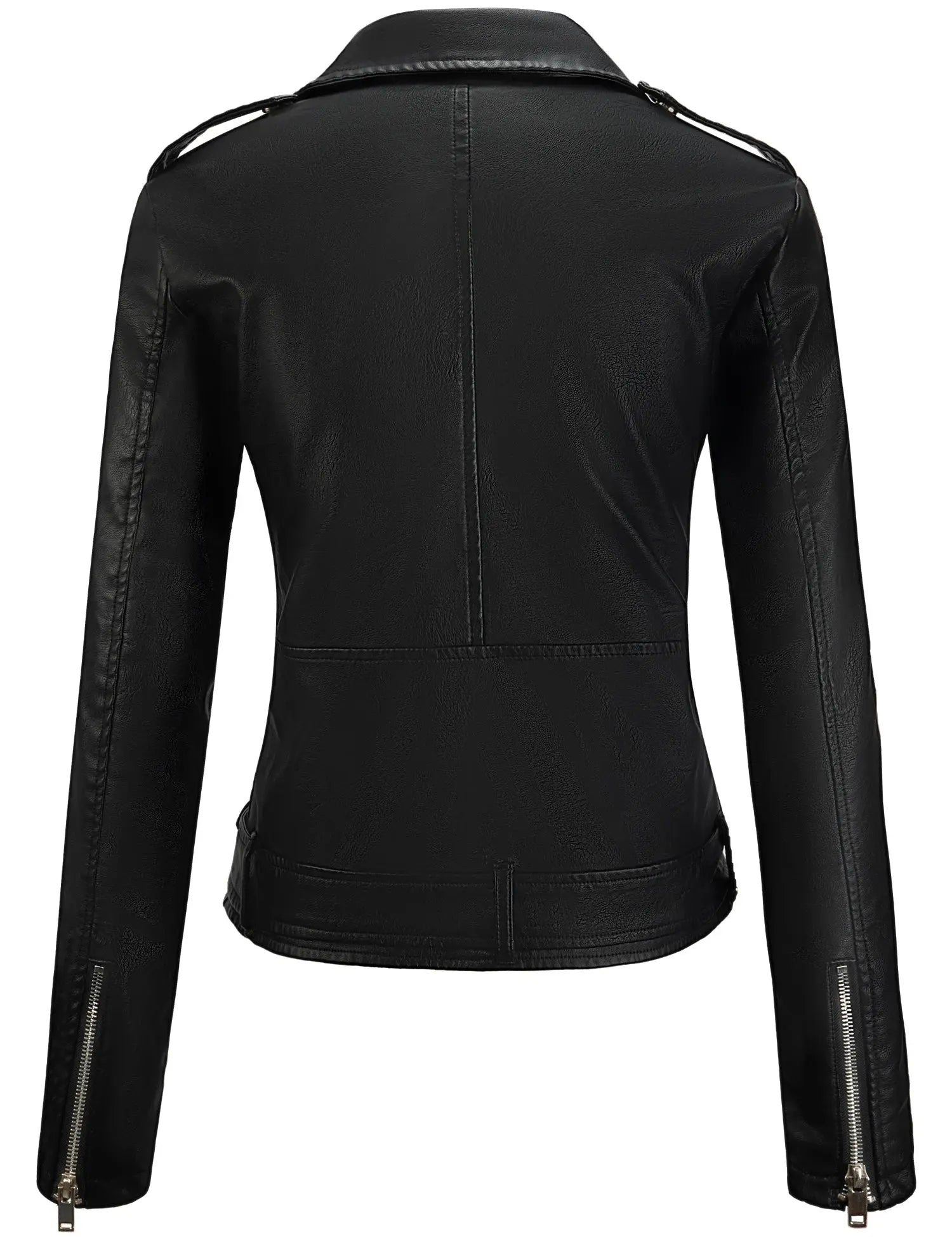 URBEST Women's Faux Leather Jacket Black Motorcycle Moto Biker Short Coat… FZwear