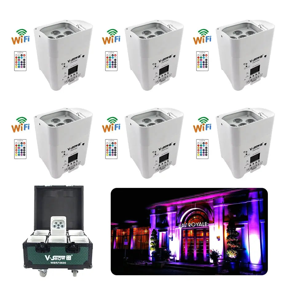FZ 6pcs with case wireless dmx IR remote&WIFI 6x18w uplight Lighting