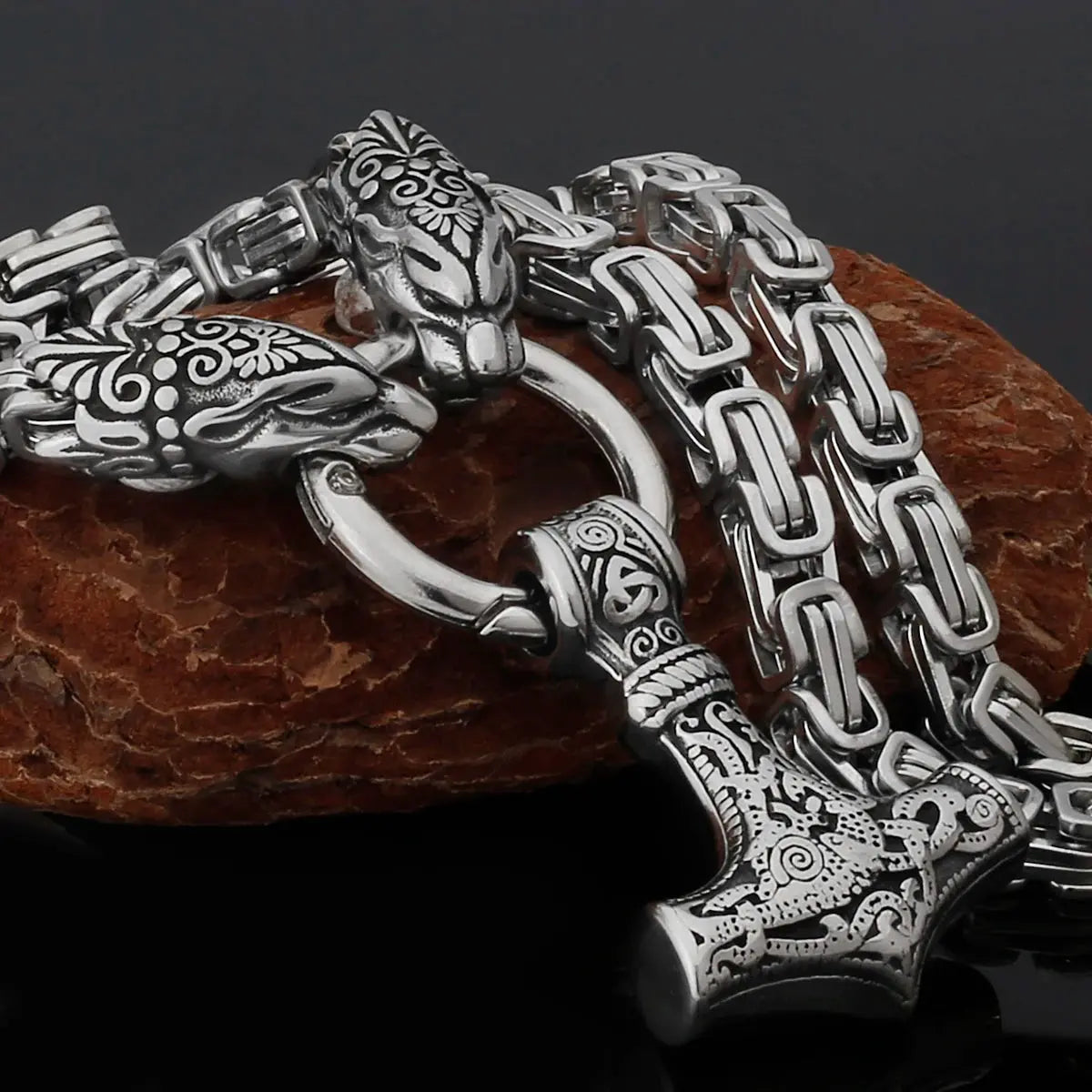 Vintage Faucet Men's Necklace Fashion Never Fade Stainless Steel Thor's Hammer Pendant Accessories Jewelry Gifts Wholesale FZwear