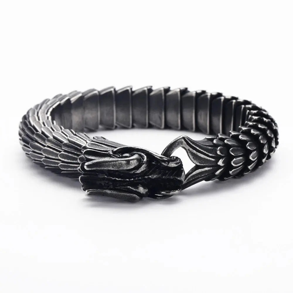 Vintage Viking Dragon Bracelet Men Fashion Punk 316L Stainless Steel Viking Bracelet Biker Nordic Amulet Jewelry Dropshipping FZwear