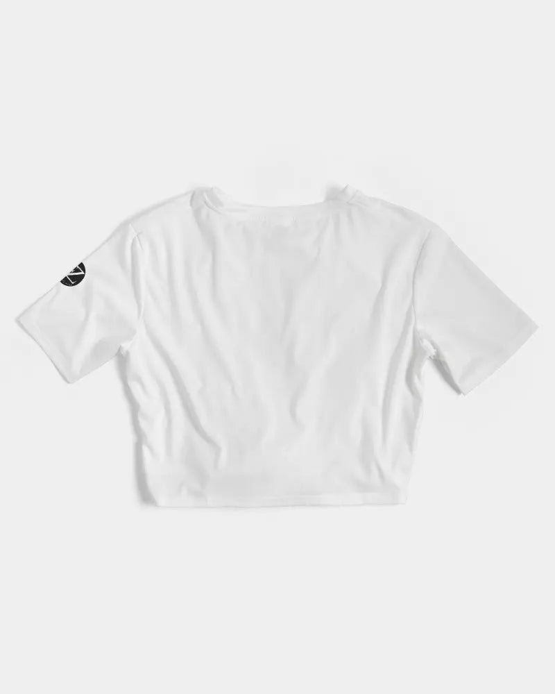WHITE FLITE Women's Twist-Front Cropped Tee Kin Custom