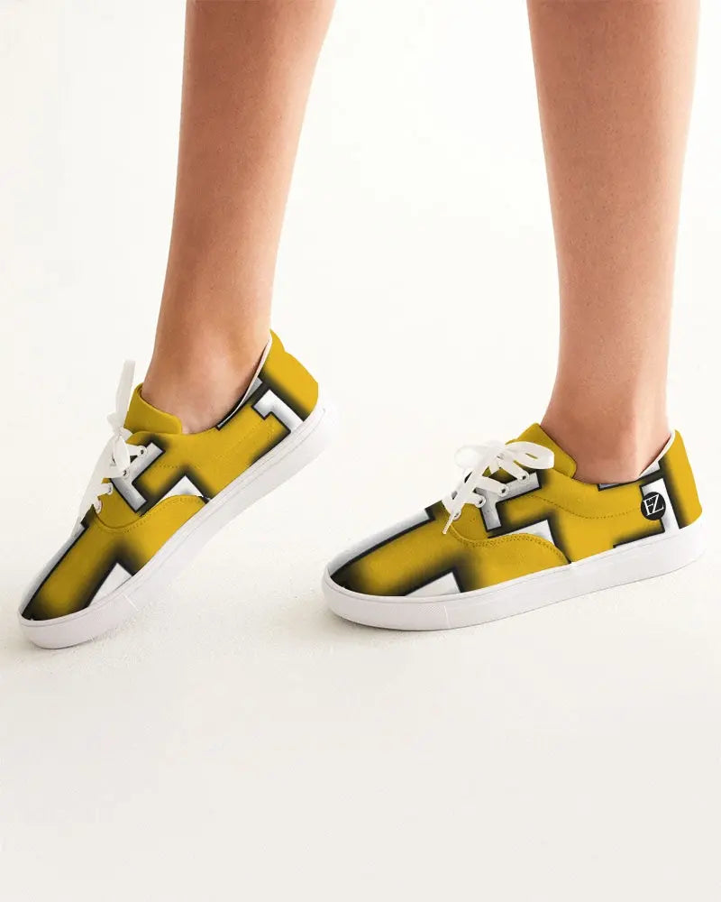 YELLOW ZONE Women's Lace Up Canvas Shoe Kin Custom