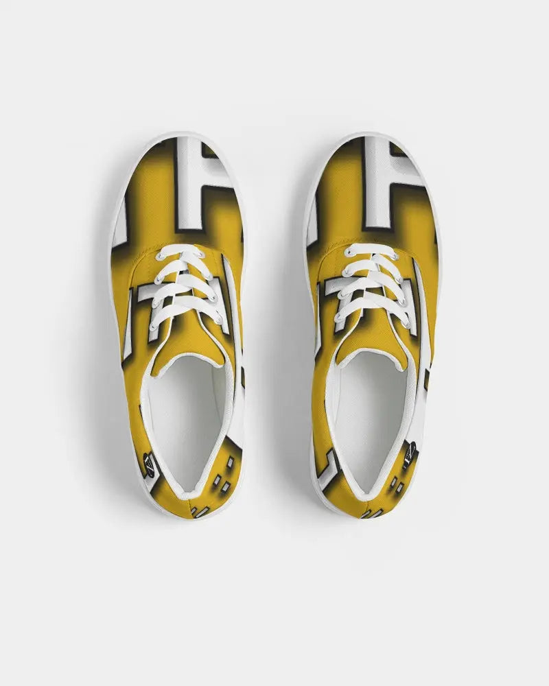 YELLOW ZONE Women's Lace Up Canvas Shoe Kin Custom