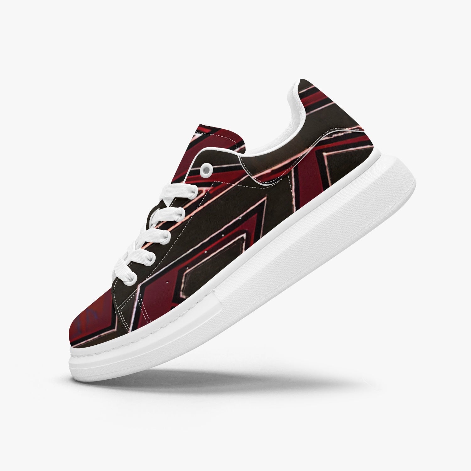 FZ Unisex African Print Leather Oversized Sneakers - FZwear