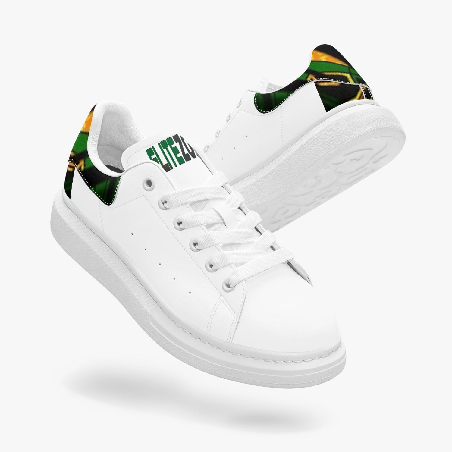 FZ Unisex Leather Oversized African Print Sneakers - FZwear