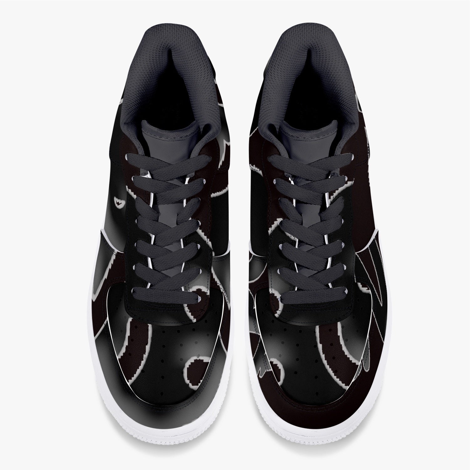 FZ Unisex Black Low-Top Leather Sports Sneakers - FZwear