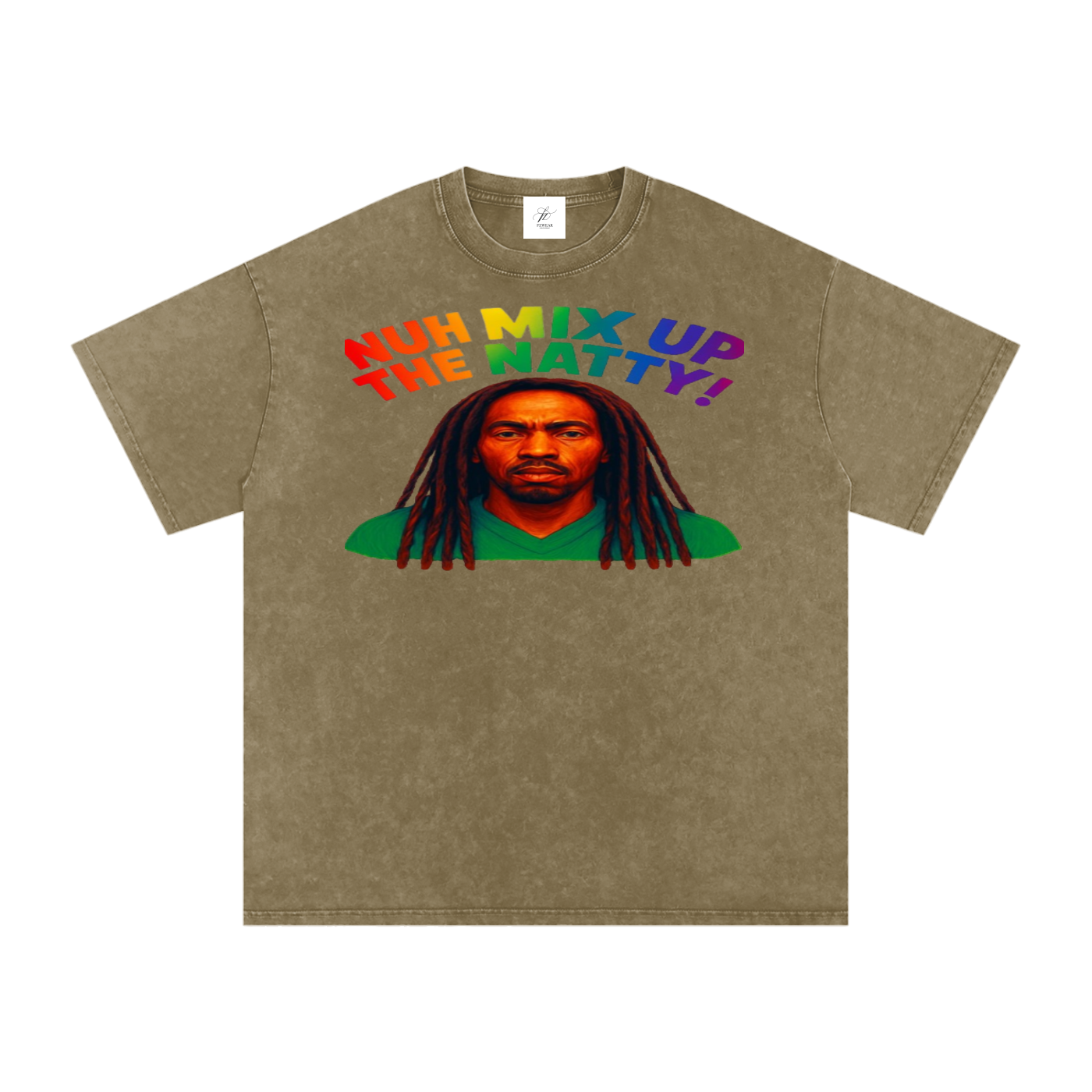 FZ Unisex Acid Wash Rasta Oversize Tee