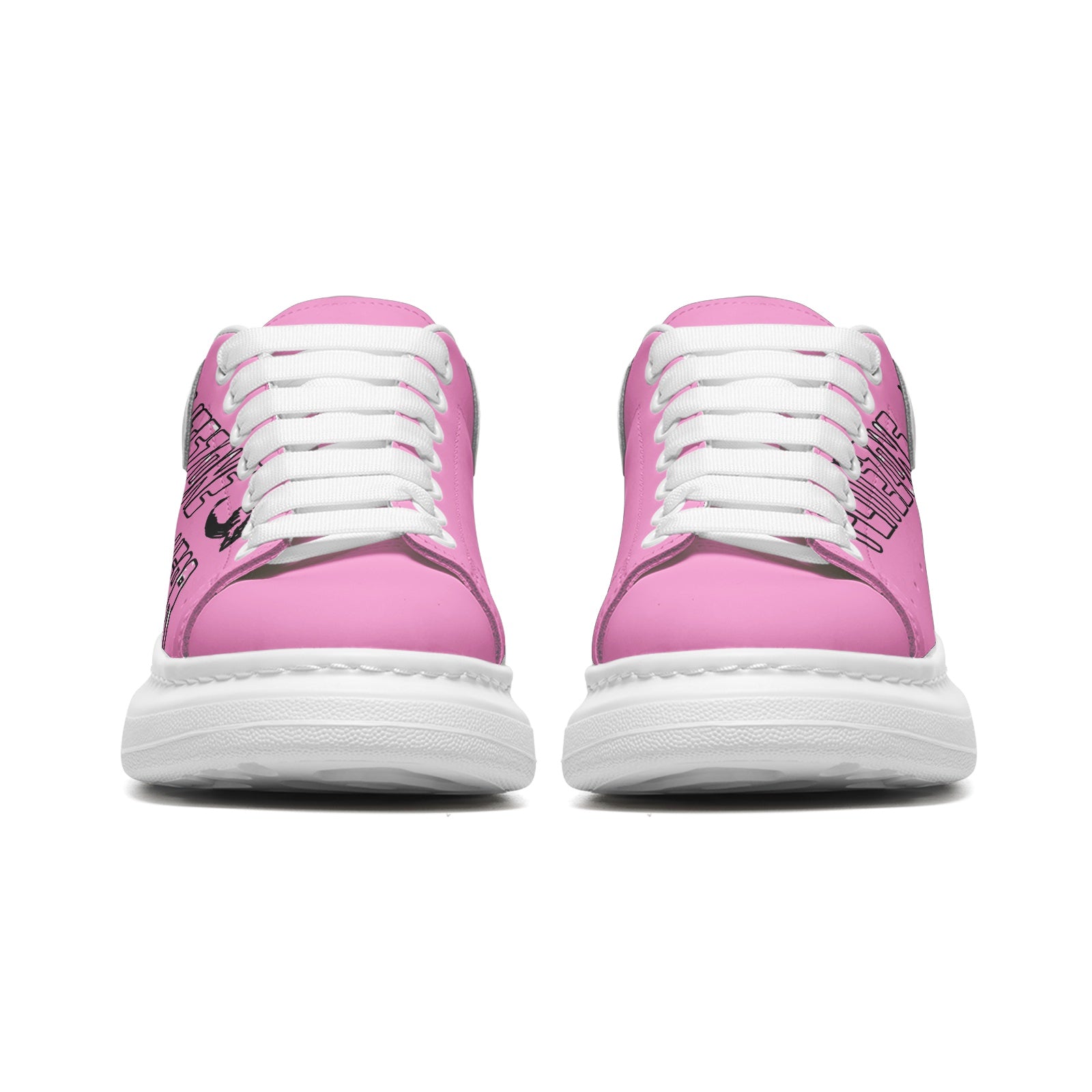 FZ Unisex Non Slip Lace Up Faux Leather Sneakers