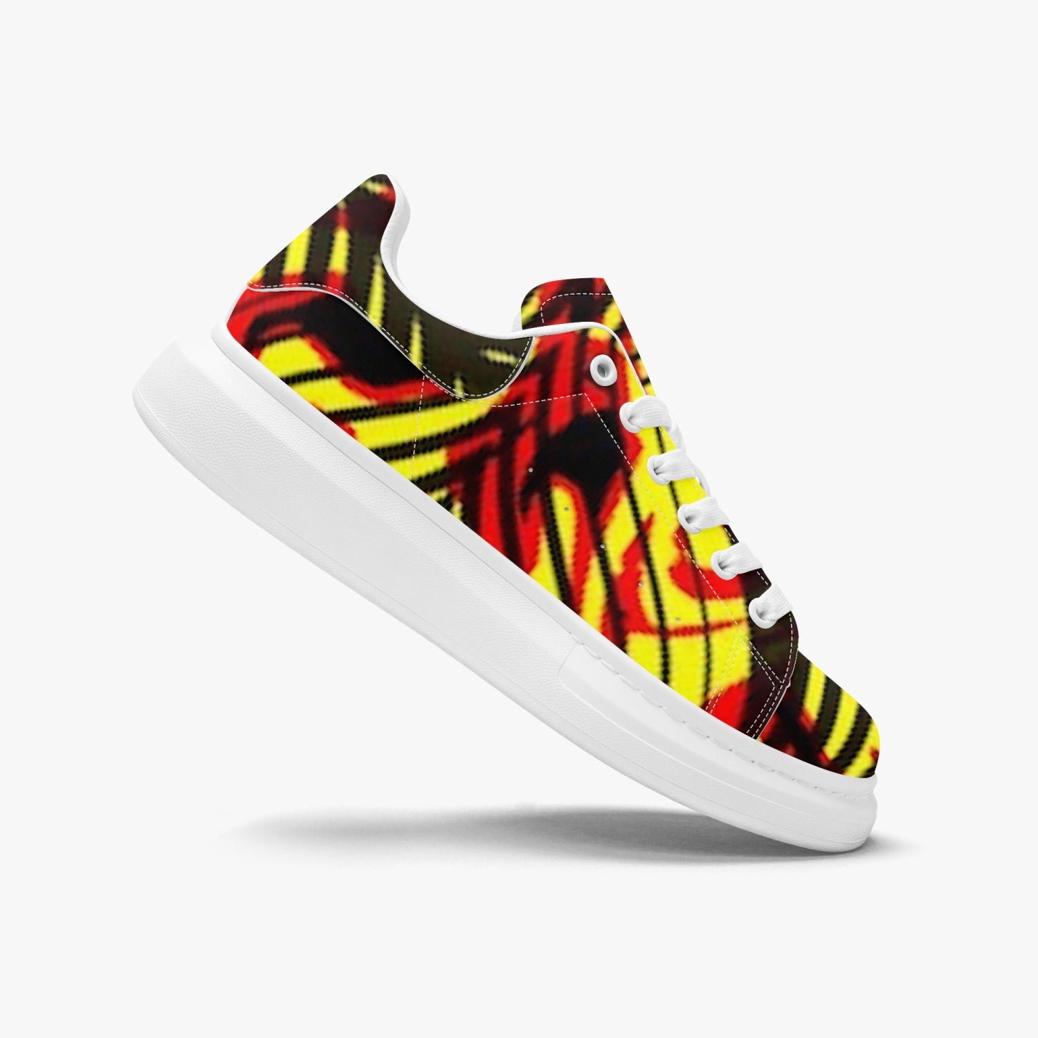 FZ Unisex African Print Leather Oversized Sneakers - FZwear