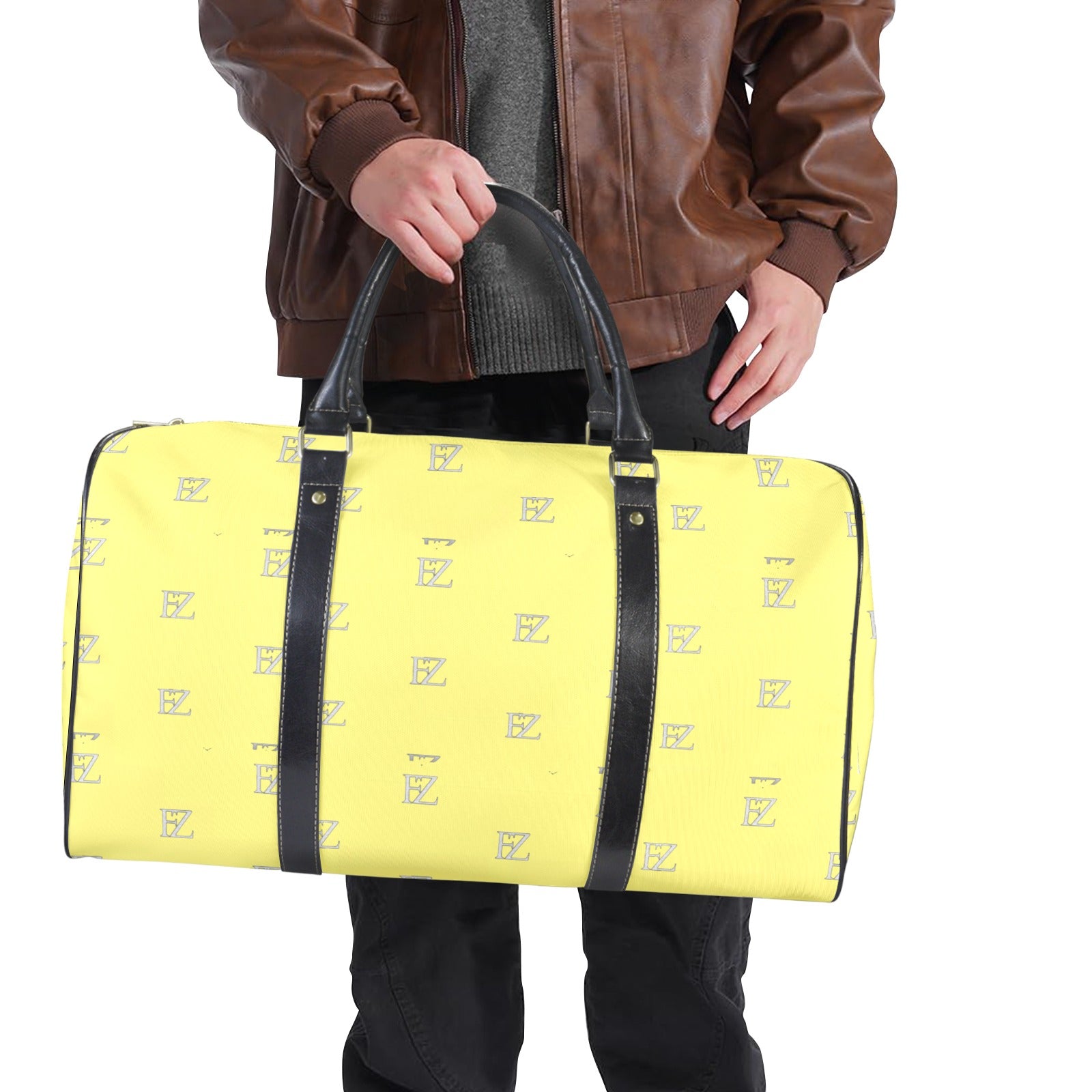 FZ Original Travel Bag 3 Custom Travel Bag-Large (Black Long Patch) (Model 1736) - FZwear