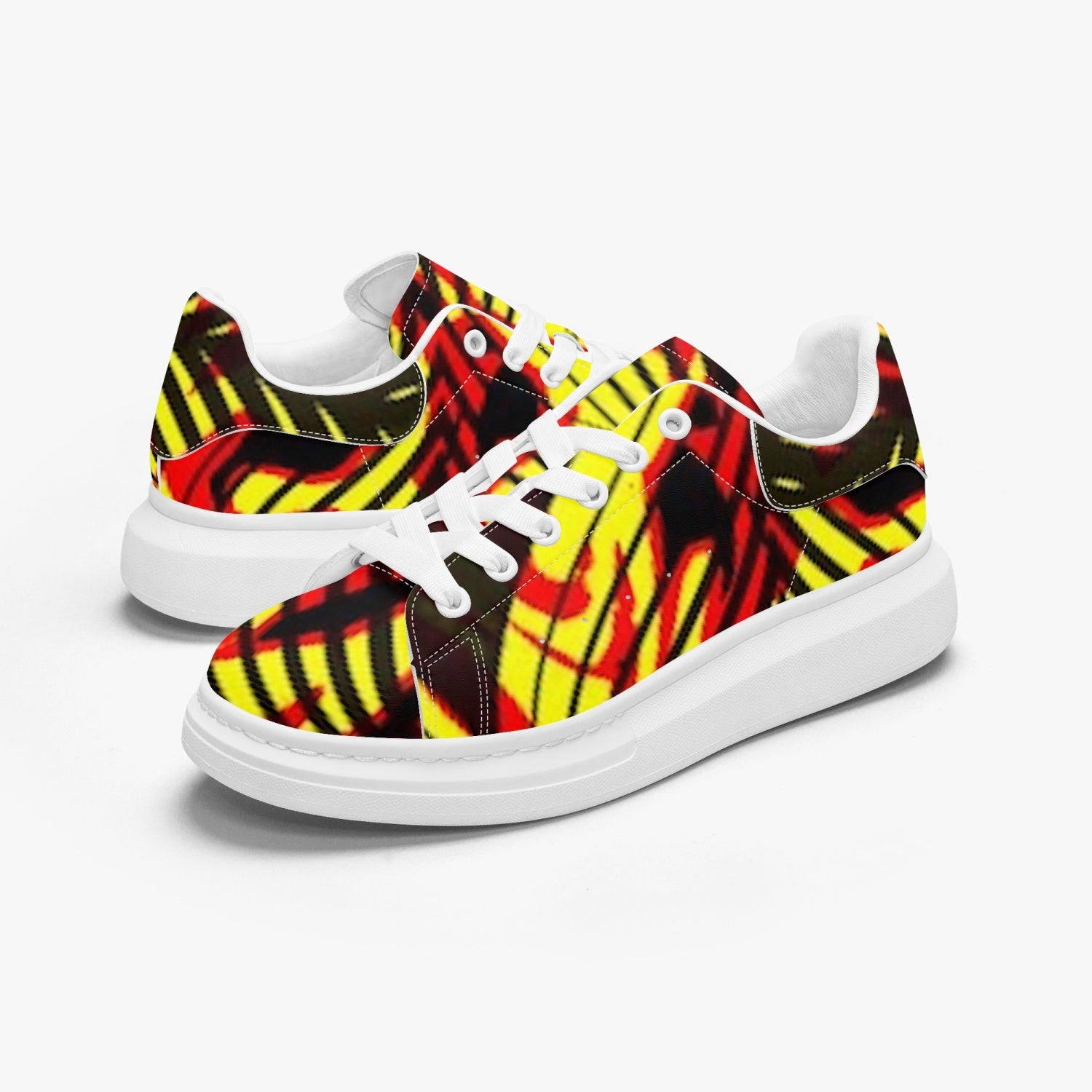 FZ Unisex African Print Leather Oversized Sneakers - FZwear