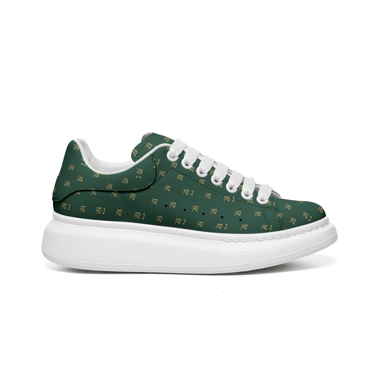 FZ Unisex Non Slip Lace Up Faux Leather Sneakers