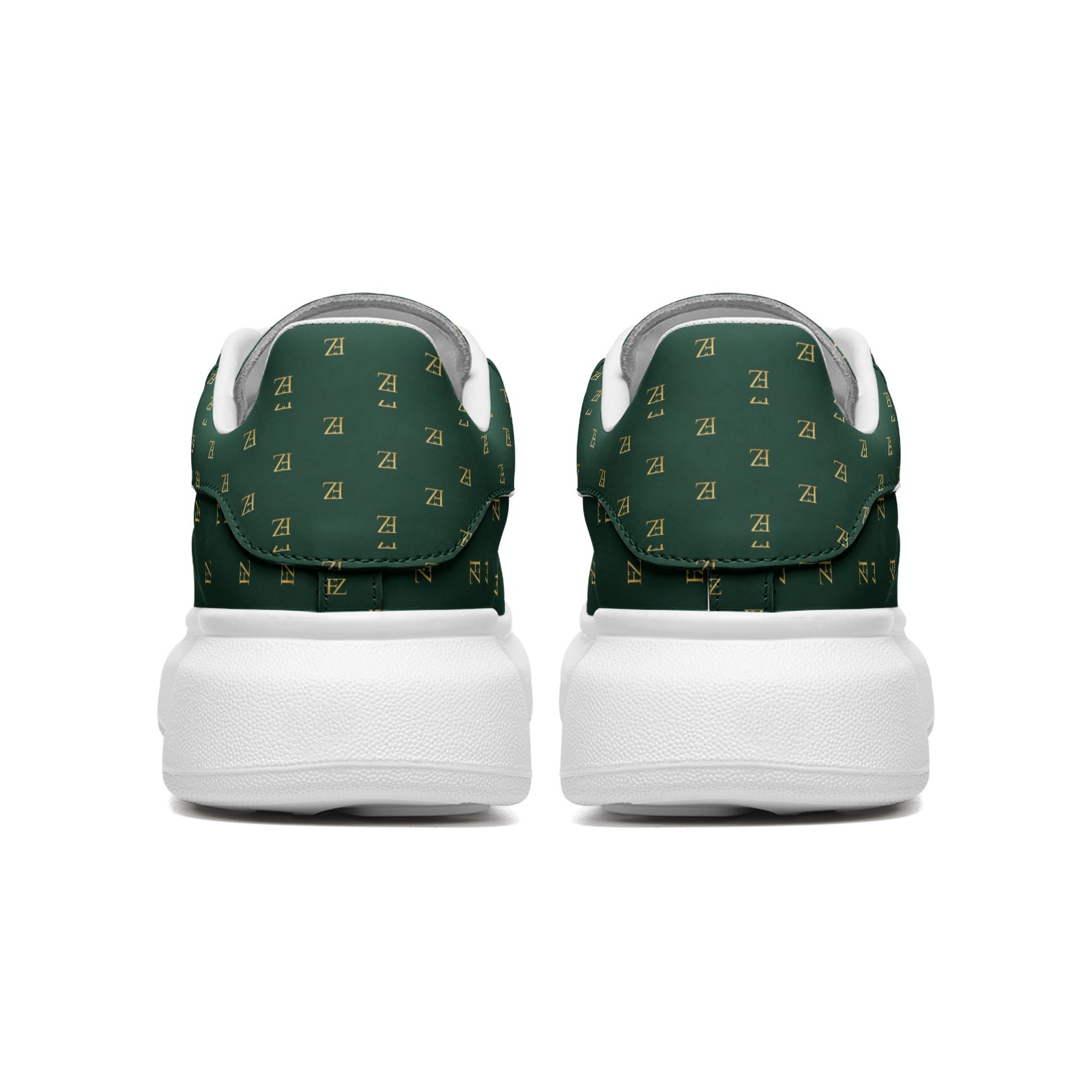 FZ Unisex Non Slip Lace Up Faux Leather Sneakers