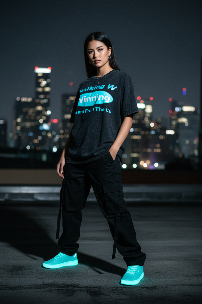 Black Cyan Acid Wash Lifestyle
