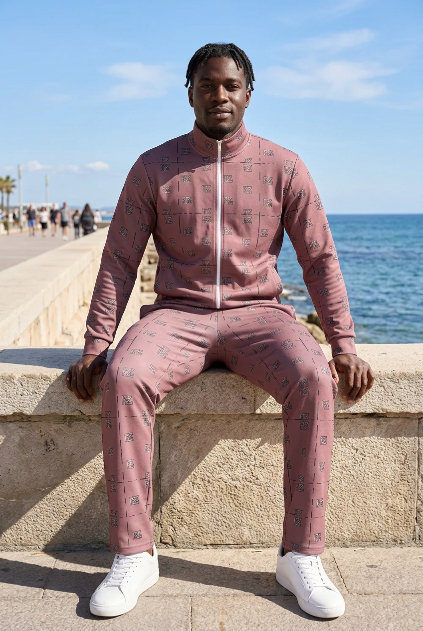 Black man seated by the seaside