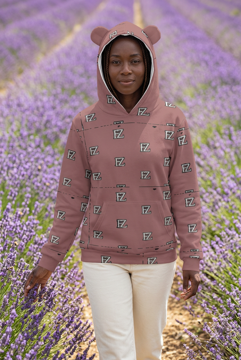Black model at a lavender farm