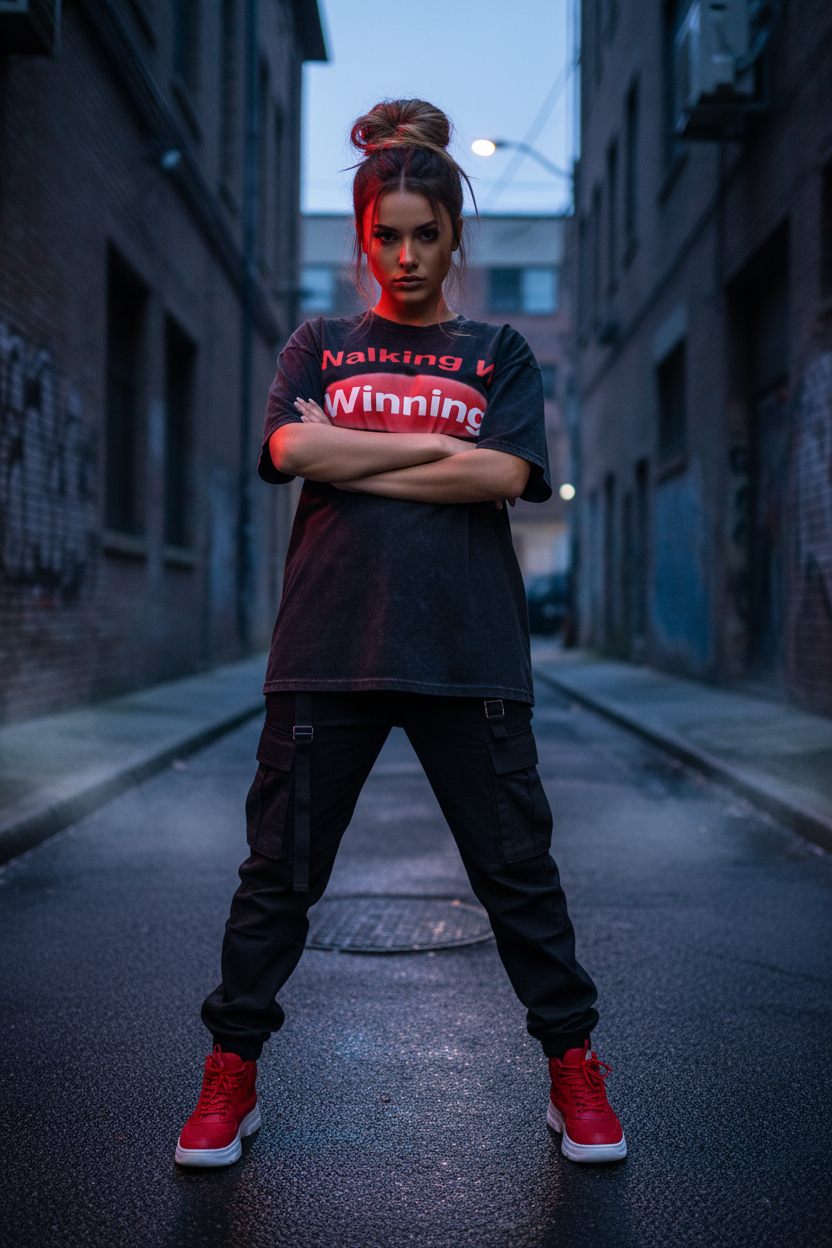 Black Red Acid Wash Lifestyle