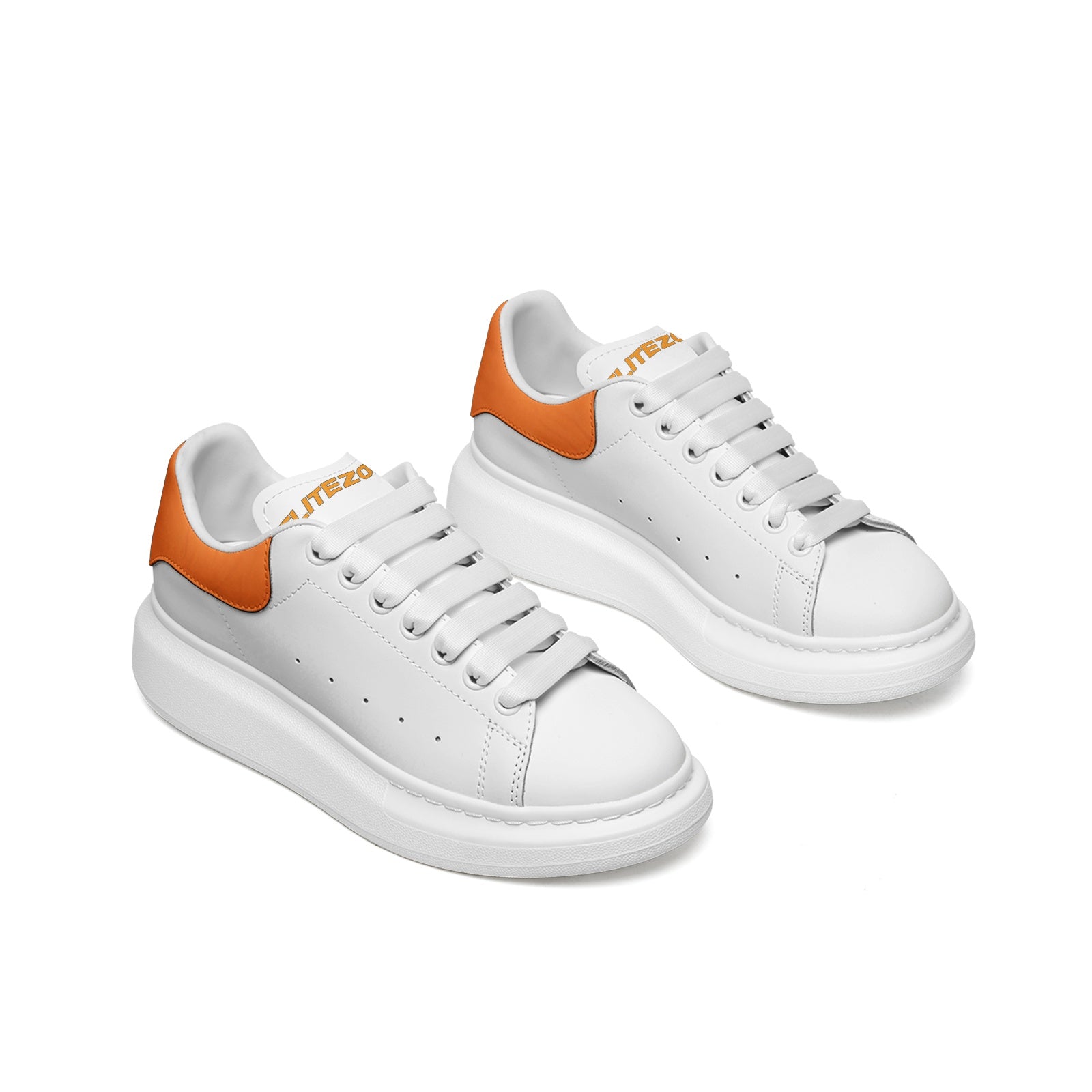 FZ Unisex Non Slip Lace Up Faux Leather Sneakers