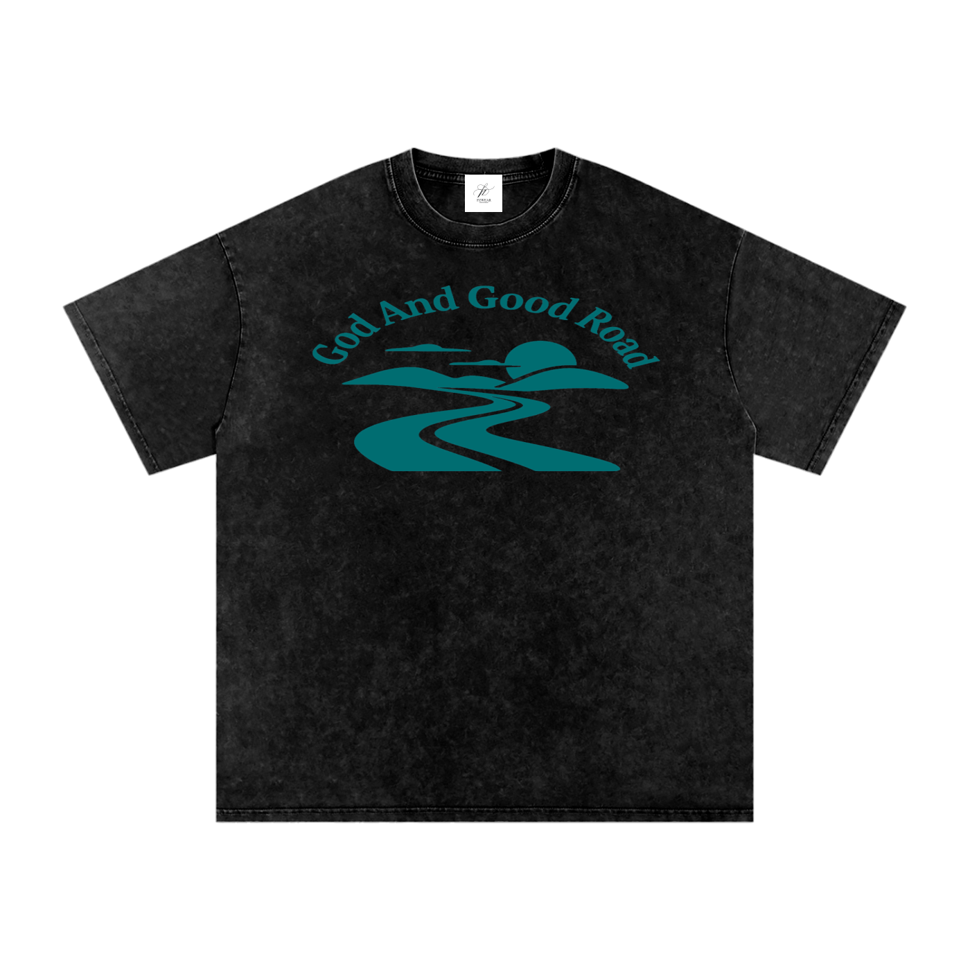 FZ Unisex Acid Wash Good Road Oversize Tee