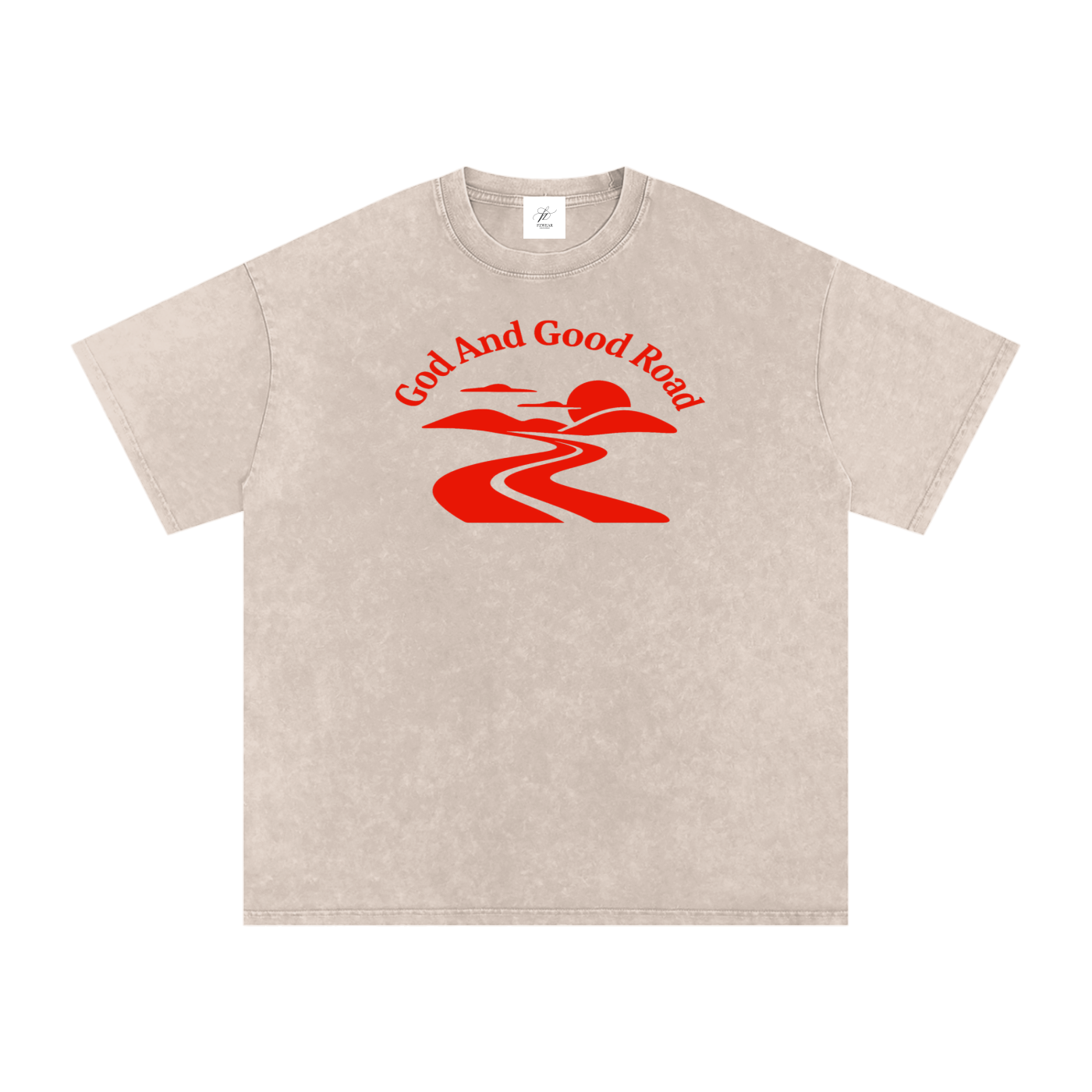FZ Unisex Acid Wash Good Road Oversize Tee