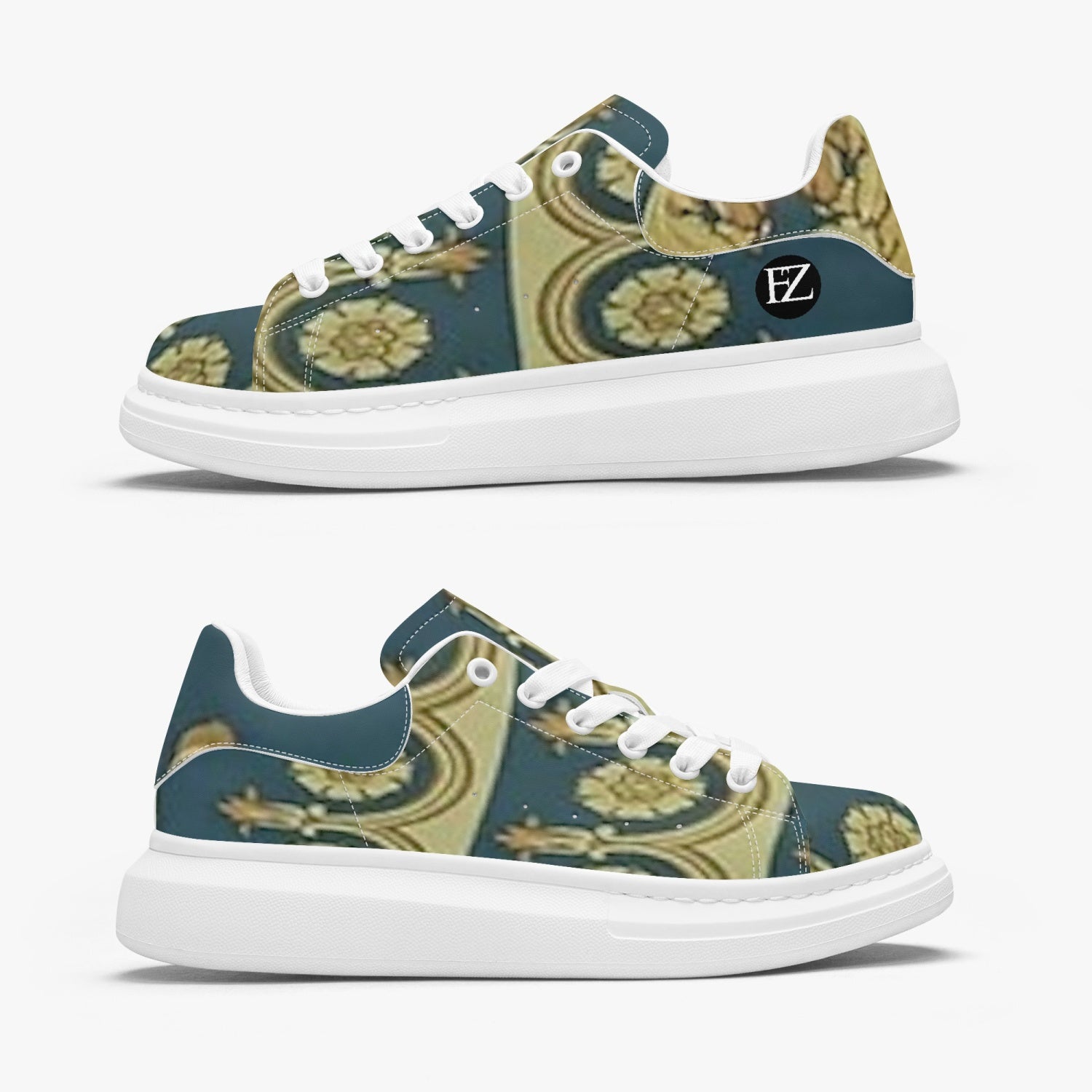 FZ African Print Leather Oversized Sneakers - FZwear