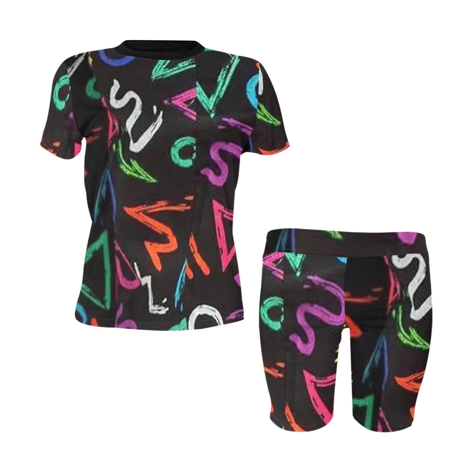FZ Women's African Alphabet Shorts Suit - FZwear